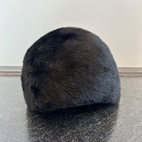 Vintage 50s Faux Fur Shag Wool Mohair Minimalist Sculpted Asymmetric Skull Cap - Picture 6 of 7